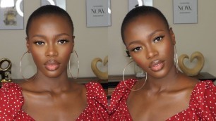 EASY EVERYDAY MAKEUP TUTORIAL FOR ACNE PRONE SKIN ON DARK SKIN | OKEMUTE UGWUAMAKA