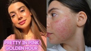 Golden Hour Pink Makeup Tutorial || Acne blemish, spots, mark coverage!