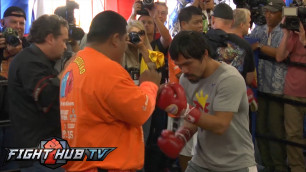'Floyd Mayweather vs. Manny Pacquiao full video-Pacquiao full media workout'