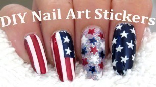 Easy American Flag 4th of July Nail Art