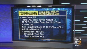 Allegheny Co. Health Dept. Reports 114 More Coronavirus Cases And 5 Additional Deaths