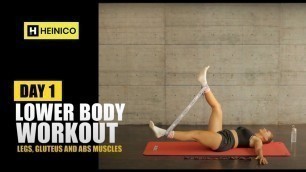 'Tabata Workout with the HEINICO Elastic Band DAY 1LOWER BODY WORKOUT (Legs, Gluteus and Abs Muscles)'
