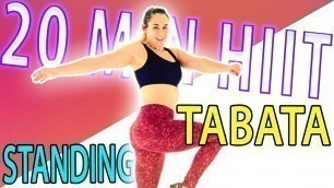 'Intense HIIT STANDING TABATA WORKOUT: 20 Minutes | Beginner FAT BURN CARDIO -No Jumping/No Equipment'
