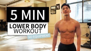 '5 MIN LOWER BODY WORKOUT (NO REST TABATA) // No Equipment & Fat Burning | 5분 하체지방 폭파 타바타 운동'
