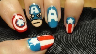 Captain America Nails (4th of July Nails)
