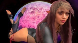 'Yoga in Space with Beautiful Fitness Models, Anime Girl Yoga Video  레깅스 운동 브이로그'
