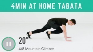 '4Min At Home Fat Burning TABATA Workout - No Equipment & Full Body | 에어로빅 | 체중 감량'