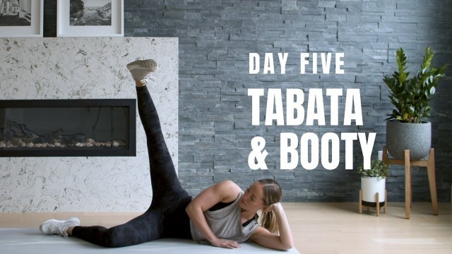 'Day 5 Home Workout Challenge // TABATA + BOOTY Workout (No Equipment)'
