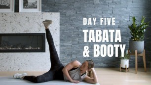 'Day 5 Home Workout Challenge // TABATA + BOOTY Workout (No Equipment)'