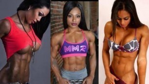 'Sports Moments Afro American Female Fitness Models'