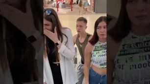 'American fitness girl elevator prank video funny reaction tiktok meme #short'