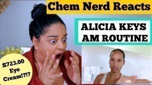 Chemistry Nerd Reacts To @Alicia Keys Skincare Routine | Beck Wynta