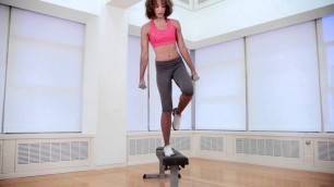 'Crossover Dumbbell Step-Up - Total-Body Transformation - Month 2'