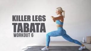 '20 MIN KILLER LEG WORKOUT - DAY 6 Tabata - Get strong, burn Calories HIIT with weights, dumbbells'