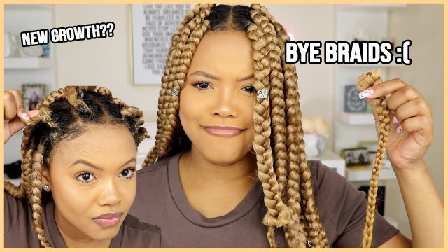 Removing My Box Braids After 2 Months + New Growth #LengthCheck | Naturally Sunny