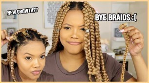 Removing My Box Braids After 2 Months + New Growth #LengthCheck | Naturally Sunny