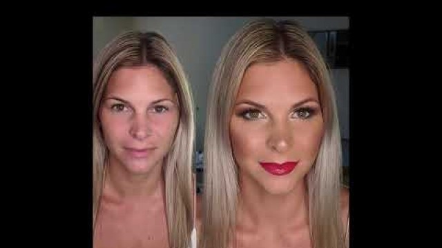 Soft Glam with Red Lip- Airbrush Makeup Transformation