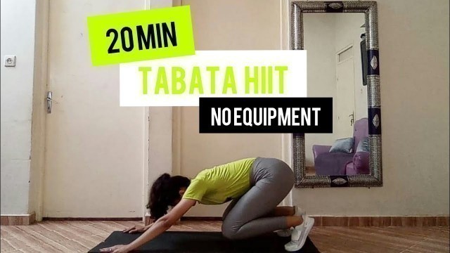 '20 MINUTE TABATA HIIT WORKOUT At HOME NO EQUIPMENT'