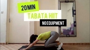 '20 MINUTE TABATA HIIT WORKOUT At HOME NO EQUIPMENT'