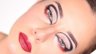 Black And Red Creative Fall Makeup Tutorial