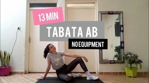 '13 min tabata abs workout at home  no equipment'