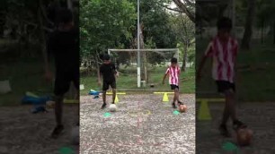 'football workout and ball mastery practice'