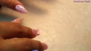 Nail Art Stiletto Nails with 3D Diamond Bow Bling ( American Nails )