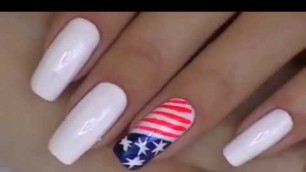 Nail art . The American flag. Nails design