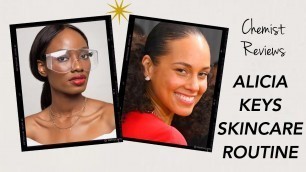 Chemist Reacts to ALICIA KEYS Morning Skincare Routine for sensitive skin...♡ April Basi