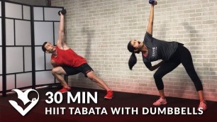 '30 Minute HIIT Tabata Workout with Weights at Home - Total Body Dumbbell Training'