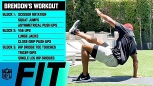 'Train with an NFL Linebacker! 15-Minute At-Home Workout NO EQUIPMENT NEEDED'