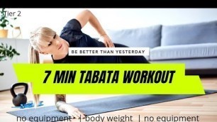 '7MIN TABATA WORKOUT | core work | bodyweight'