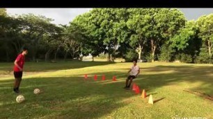 'football workout, passing ball drills and control'