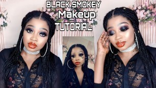 BLACK Smoke EYES Makeup TUTORIAL/  makeup class For Beginners