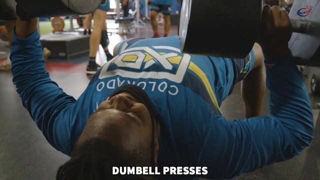 'Gelen Robinson Dumbbell Presses: RugbyTown Crossover ACADEMY Week 9 3-22-21'