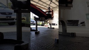 'Leg raised Lying dumbbell crossover tricep extension'