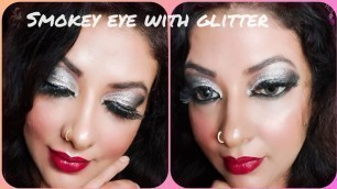 Awesome Black Smokey Eye with Glitter Makeup Tutorial || get ready with me ||#naazkhanmakeovers