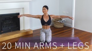'20 MIN ARMS & LEGS WORKOUT || At-Home Pilates (No Equipment)'