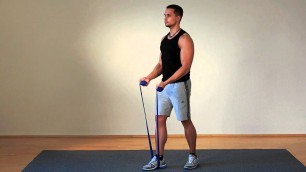 'Bizepscurl Bizeps Übung mit Gymnastikband ( Männer )'