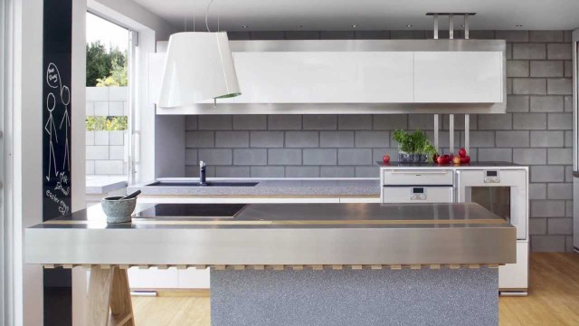 Remodelled 1970's Wanaka holiday home features a Mid-century Modern kitchen design