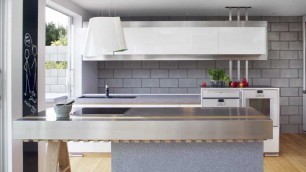 Remodelled 1970's Wanaka holiday home features a Mid-century Modern kitchen design