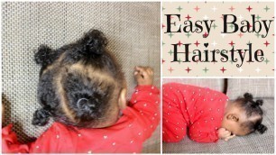 Afro Baby Girl Hairstyle using rubberbands | Infant - Toddler Hairstyle Idea | Linda Barry