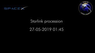SpaceX Starlink satellites seen over UK 27/05/2019