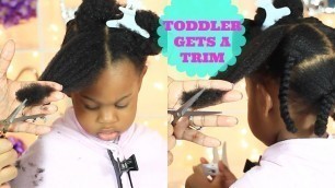 TODDLER GETS A TRIM✂️| Toddler natural hair care| Thick type 4 hair