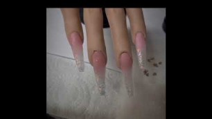 Easy Glitter ombre|Acrylic Nails