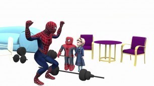 'Spiderman Fitness Frozen Elsa Superhero Kids Cartoons'