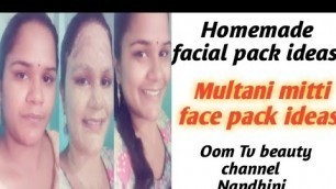 'Multani mitti face pack ideas in Tamil || Oom Tv beauty channel || Nandhini.'