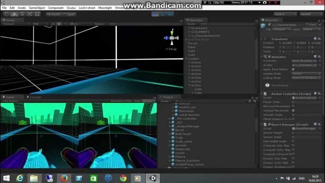 'VR + kinect 2 Fitness development part1'