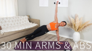 '30 MIN ARMS & ABS WORKOUT || At-Home Pilates'