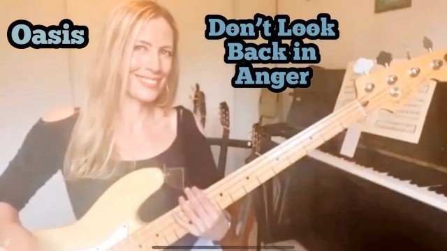 'Oasis - Don’t Look Back in Anger / Jessica Bass Guitar'